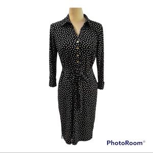Jones of New York polka dot dress black and white size Small